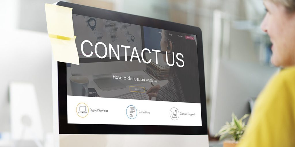 website contact page